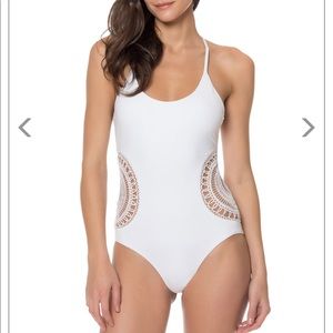 BNWT Red Carter crisscross back crochet one piece